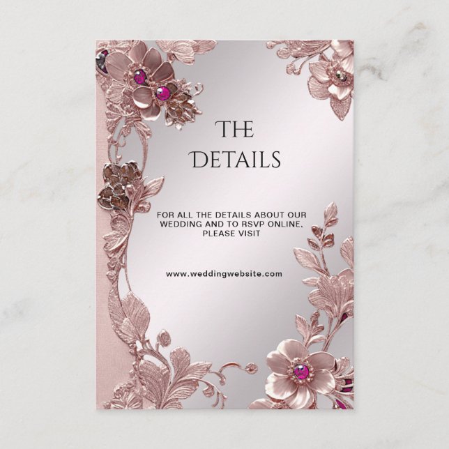 Carte de boîtier de détail florale rose (Devant)