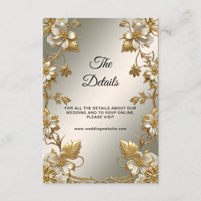 Carte de boîtier de détails de l'ornat Floral Blan (Devant)