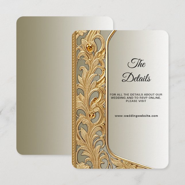Carte de boîtier de détails ornée d'or moderne (Devant / Derrière)