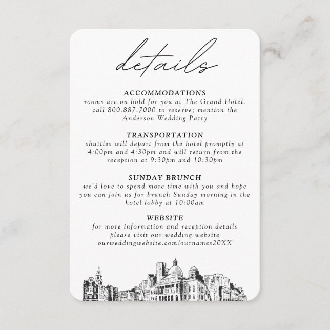Carte de boîtier de détails verticaux Mariage de B (Devant)