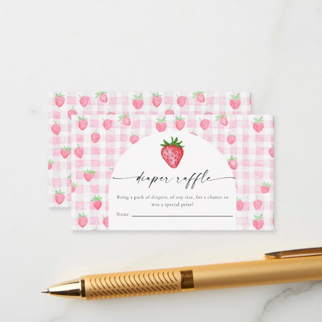 Carte de boîtier de douche Berry Sweet Strawberry  (Devant/Arrière en situation)