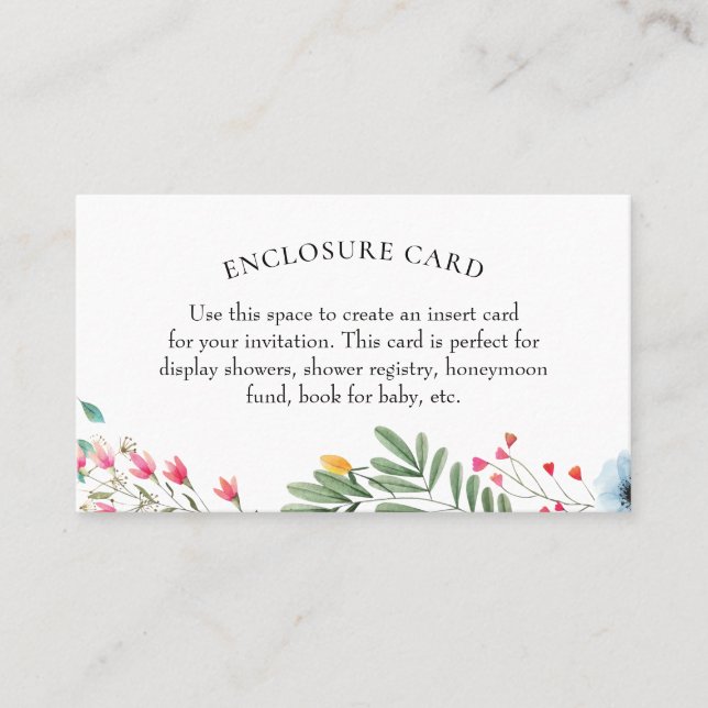 Carte de boîtier de douche fleur sauvage (Devant)