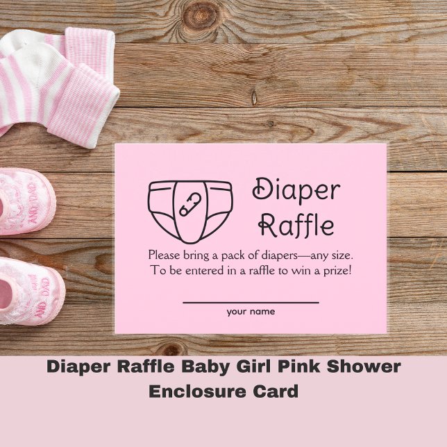 Carte de boîtier de douche rose pour bébé Raffle d (Créateur téléchargé)