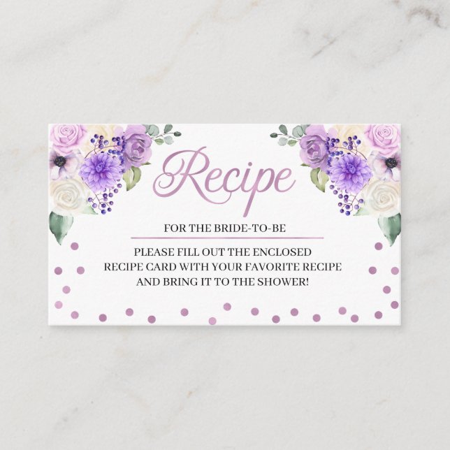 Carte de boîtier de Fête des mariées florale pourp (Devant)