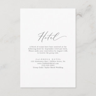 Carte de boîtier de l'hôtel Silver Calligraphy
