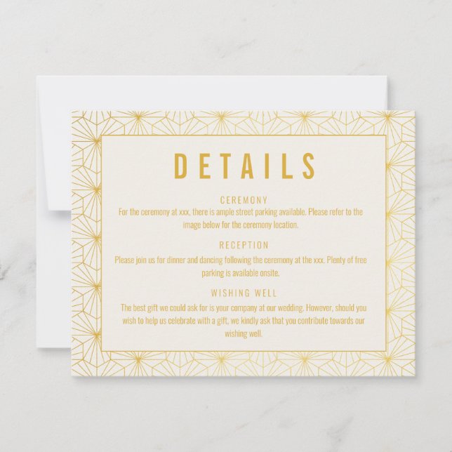 Carte de boîtier de Mariage Art Déco géométrique (Devant)
