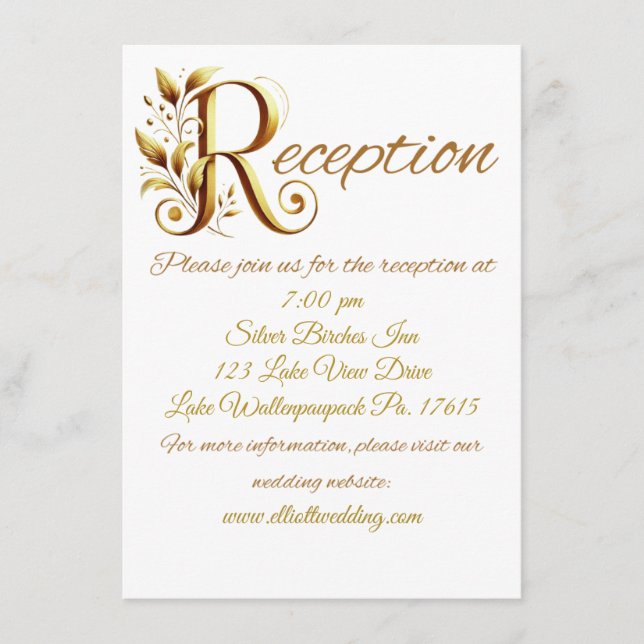 Carte De Boîtier De Mariage Ou Or Fancy (Devant)