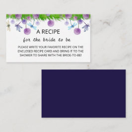 Carte de boîtier de recette florale pourpre