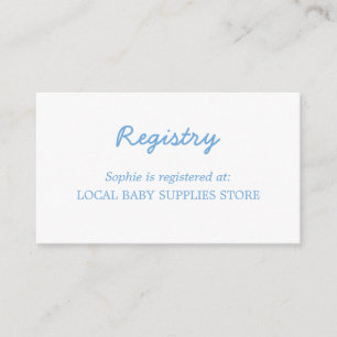 Carte de boîtier de registre bleu minimal baby sho