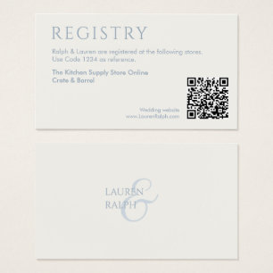 Carte de boîtier de registre cadeau QRBlue et Whit