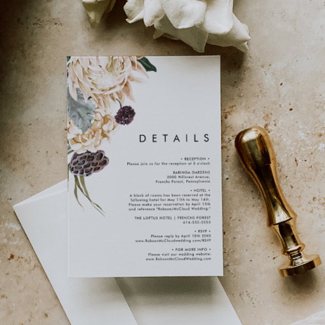 Carte de boîtier Détails Floral Blanc (Créateur téléchargé)