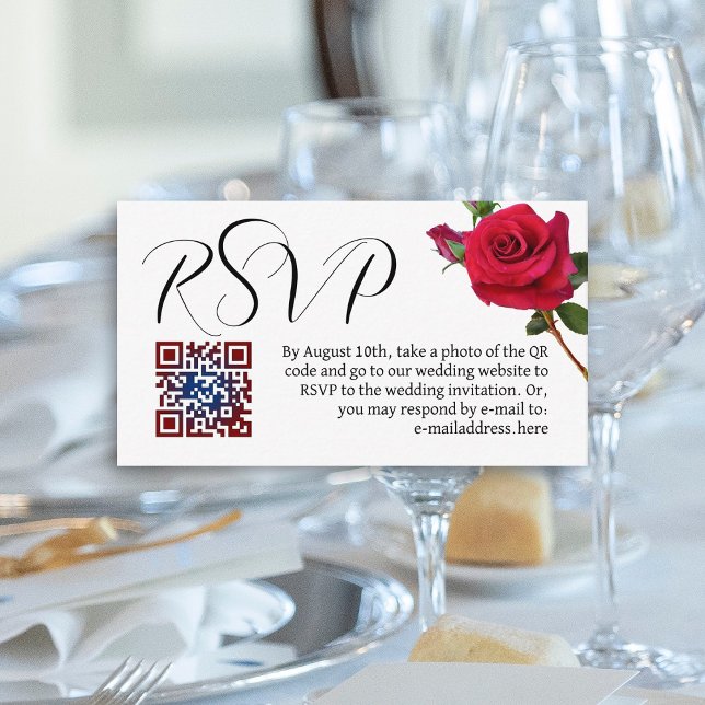 Carte de boîtier du code QR du mariage rose RSVP (Créateur téléchargé)