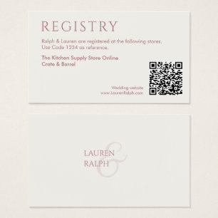 Carte de boîtier du registre cadeau QR rose et ivo