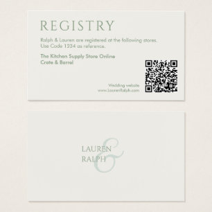 Carte de boîtier du registre cadeau QR Sage & Ivor
