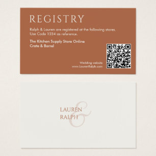 Carte de boîtier du registre des Mariages QR Ochre