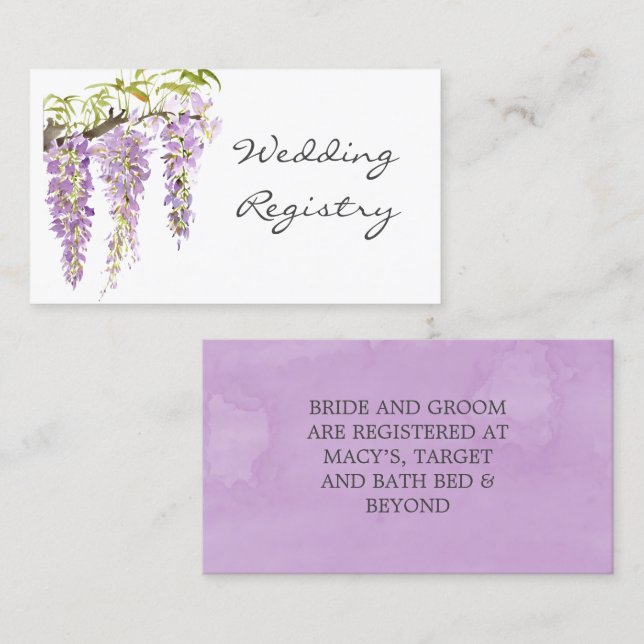Carte de boîtier du Registre Mariage de la Wisteri (Devant / Derrière)