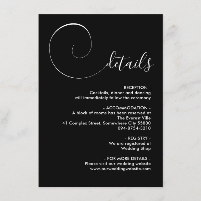 Carte de boîtier du script de calligraphie noir (Devant)