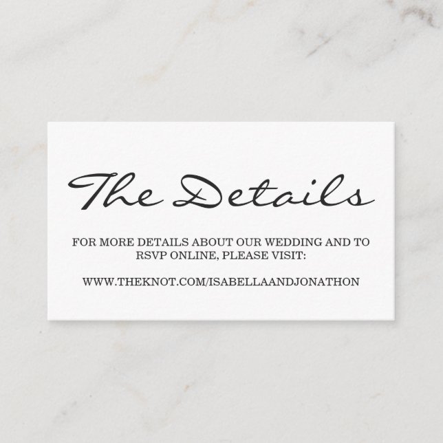 Carte de boîtier du site Web mariage (Devant)