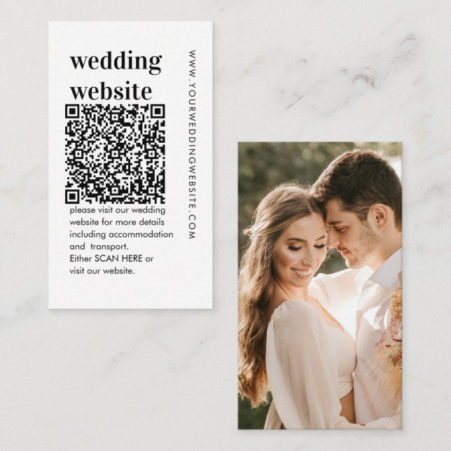 Carte de boîtier du site Web Mariage de QR Code Bo (Devant / Derrière)