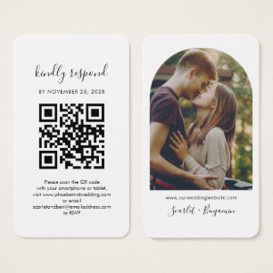 Carte de boîtier du site Web Mariage RSVP QR Code