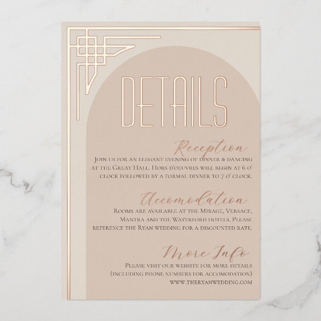 Carte de boîtier en arc de style moderne beige (Recto)