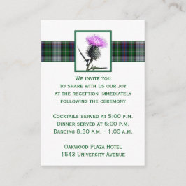 Carte de boîtier en chardon de Tartan blanc violet