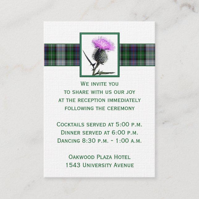 Carte de boîtier en chardon de Tartan blanc violet (Devant)