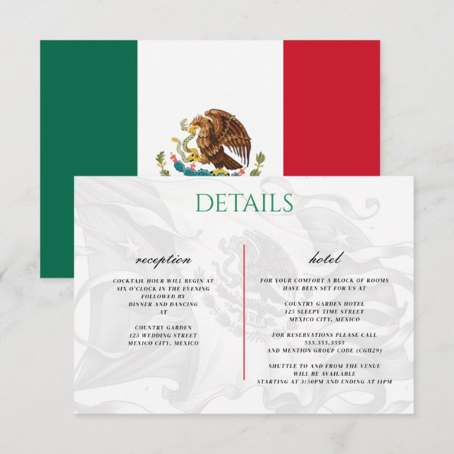 Carte de boîtier en couple mexicaine (Devant / Derrière)