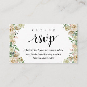 Carte de boîtier en ligne RSVP, Florales de Pousse