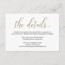 Carte de boîtier Gold Parties scintillant Informat