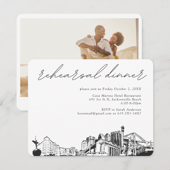 Carte de boîtier Invitation de la répétition de Ja (Devant / Derrière)