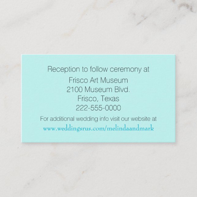 Carte de boîtier Mariage Aquamarine (Devant)