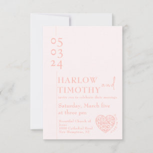 Carte de boîtier mariage avec code QR en forme de 