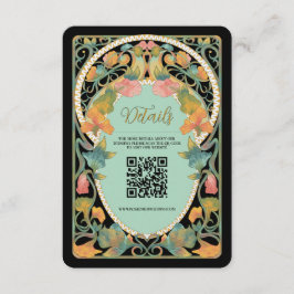 Carte de boîtier Mariage de code QR Art Nouveau no