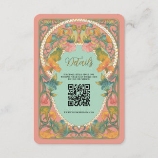 Carte de boîtier Mariage de code QR Art Nouveau ro