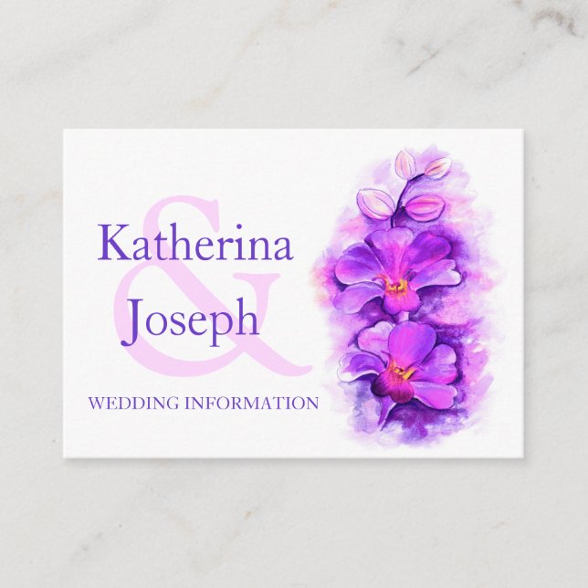Carte de boîtier mariage d'info violet orchidée (Devant)