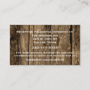 Carte de boîtier Mariage en bois rustique