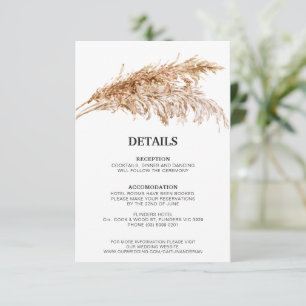 Carte de boîtier Mariage en laiton Rustique Pampas