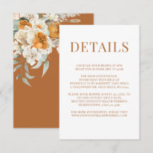 Carte de boîtier Mariage en terre cuite florale