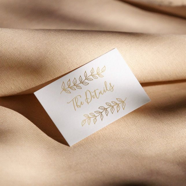 Carte de boîtier mariage feuille Gold (Gold Effect Leaves wedding enclosure card is)