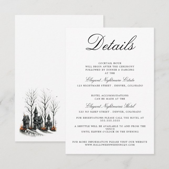 Carte de boîtier Mariage Halloween Village (Devant / Derrière)