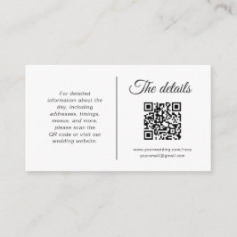 Carte de boîtier Mariage minimaliste avec code QR