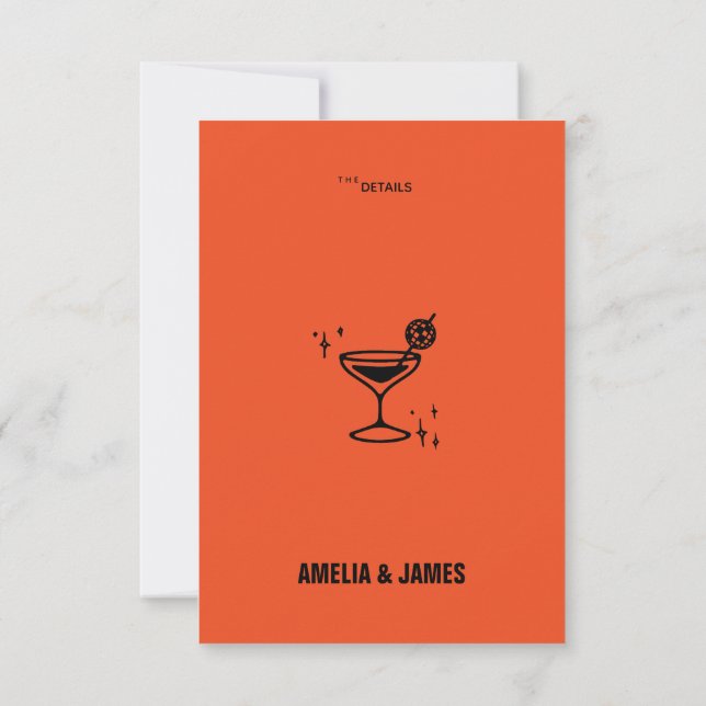 Carte de boîtier Mariage moderne Retro Funky (Dos)