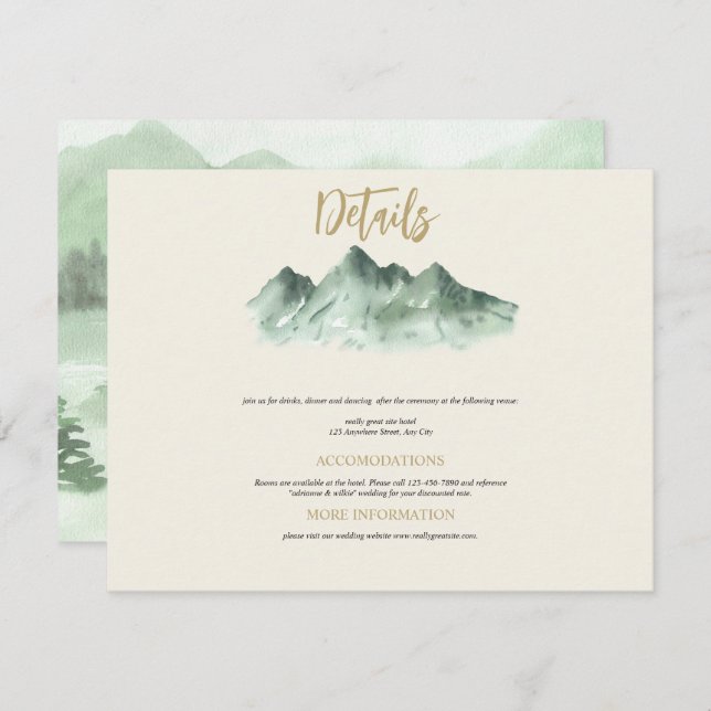 Carte de boîtier mariage Mountains (Devant / Derrière)