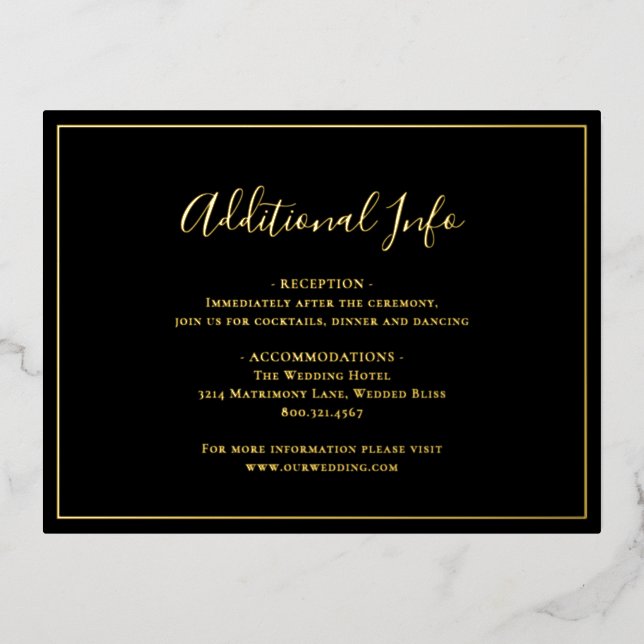 Carte de boîtier Mariage noir traditionnel (Recto)
