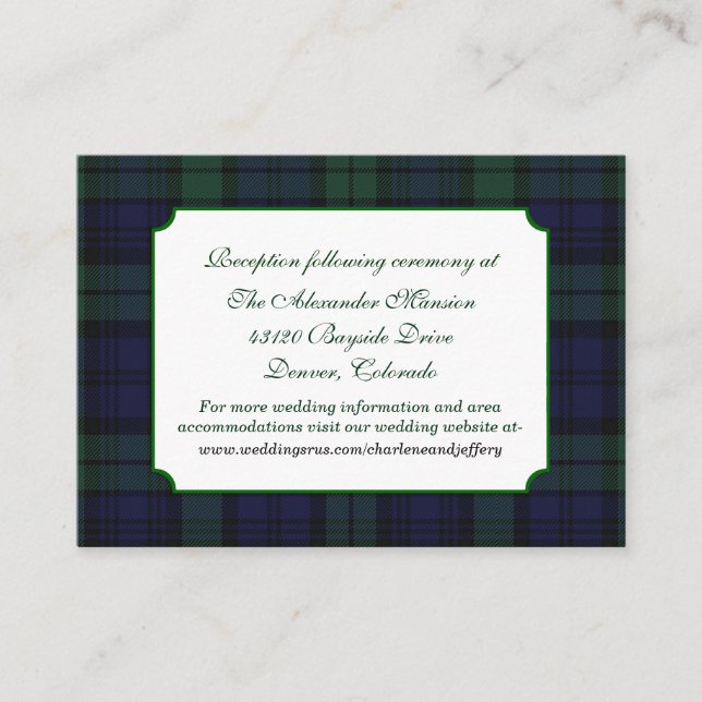 Carte de boîtier Mariage Plaid Classic Black Watch (Devant)