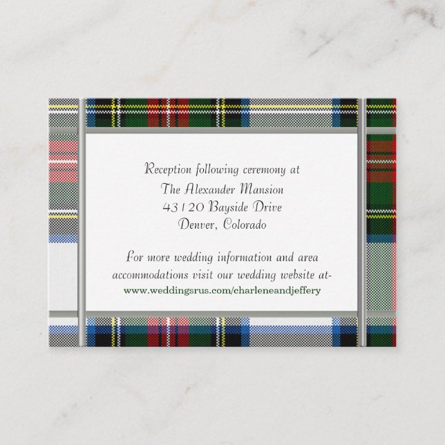 Carte de boîtier Mariage plaid Stewart (Devant)