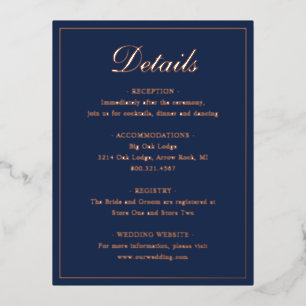 Carte de boîtier Mariage pour  Rose or bleu marine