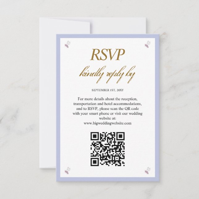 Carte de boîtier Mariage QR Code photo simple et m (Devant)