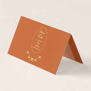 Carte de boîtier Mariage Rose en terre cuite pliée